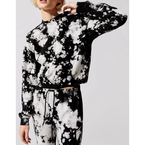 Cotton Citizen Milan Crew Sweatshirt in Graphite Splatter - Picture 2 of 4